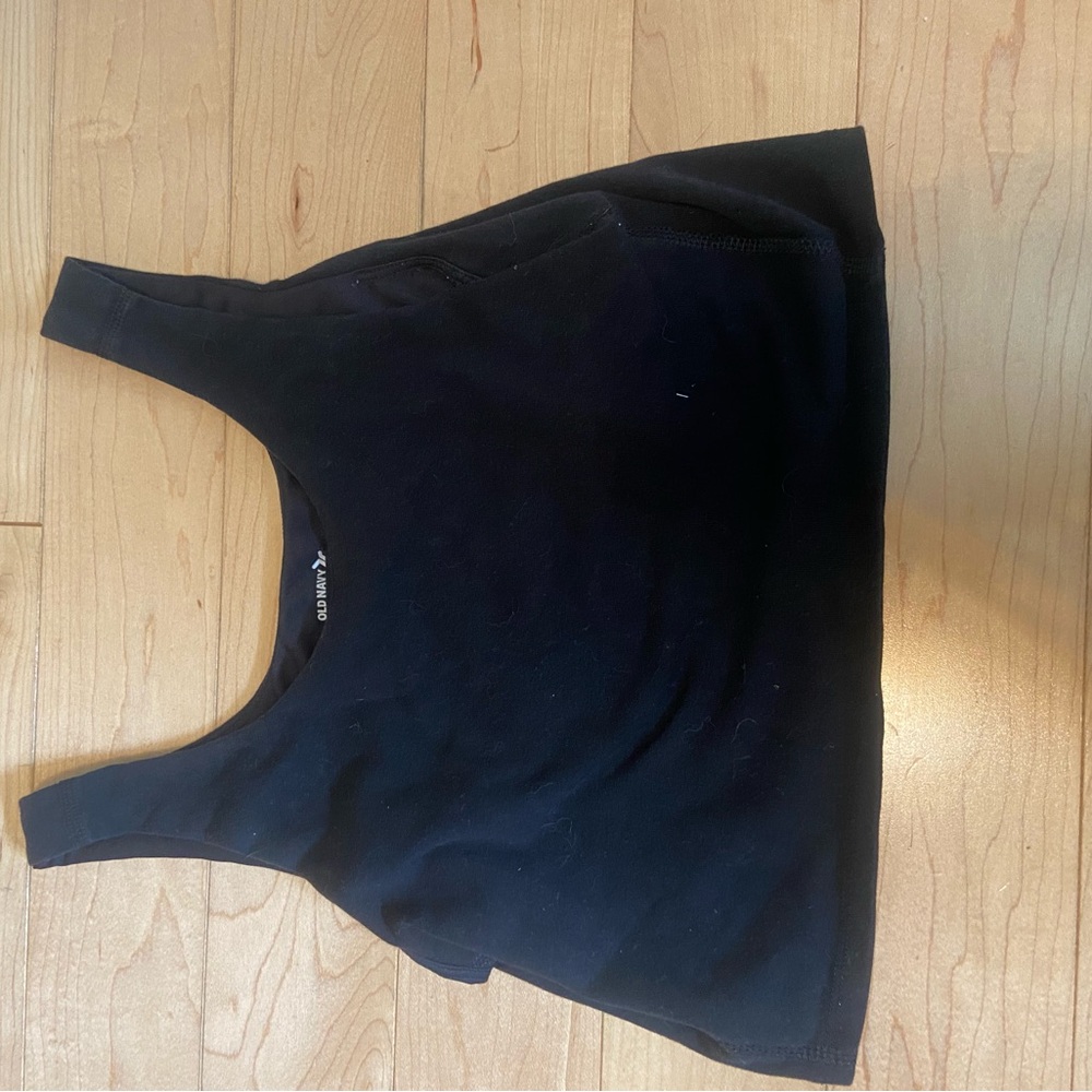 Old Navy Black Fitted Crop Tank Top